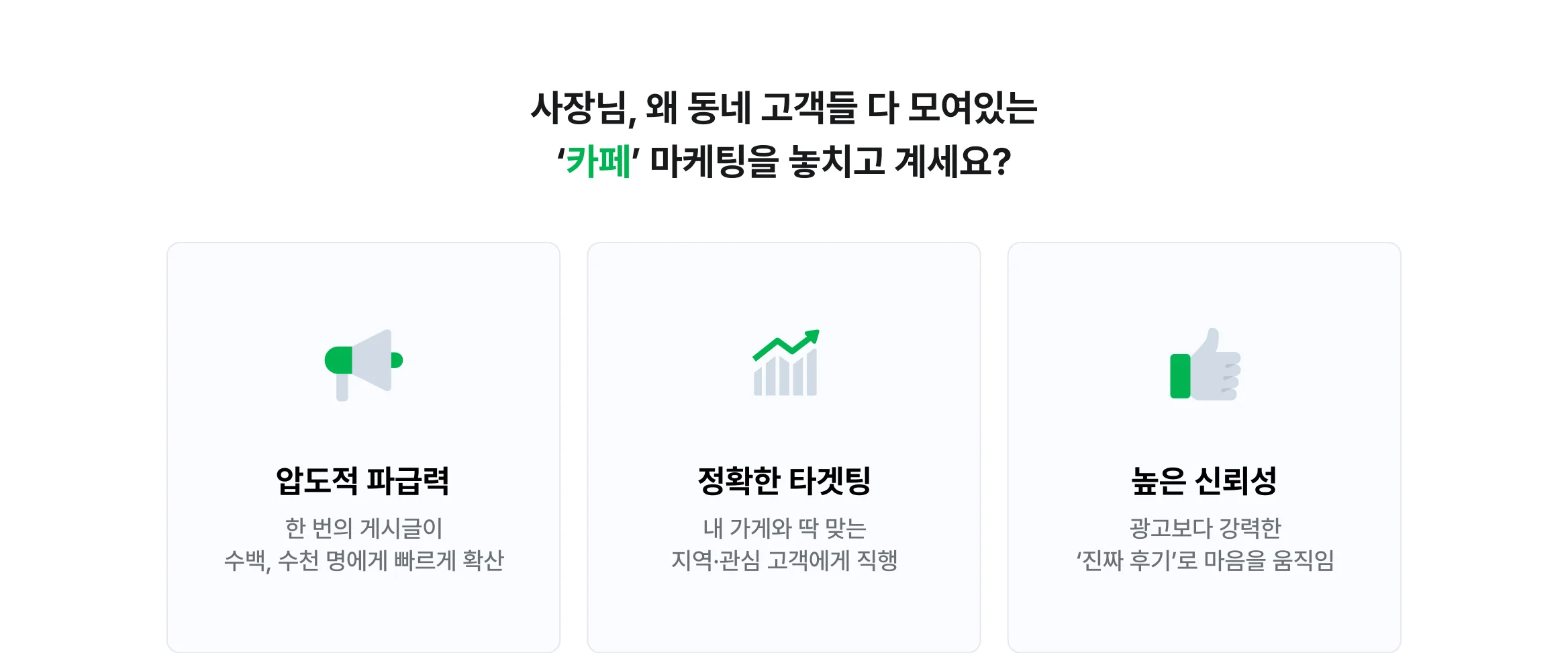 우리 동네 고객들이 다 모여있는 온라인 카페 마케팅은 우리 매장 마케팅의 중요한 매체 중 하나입니다.