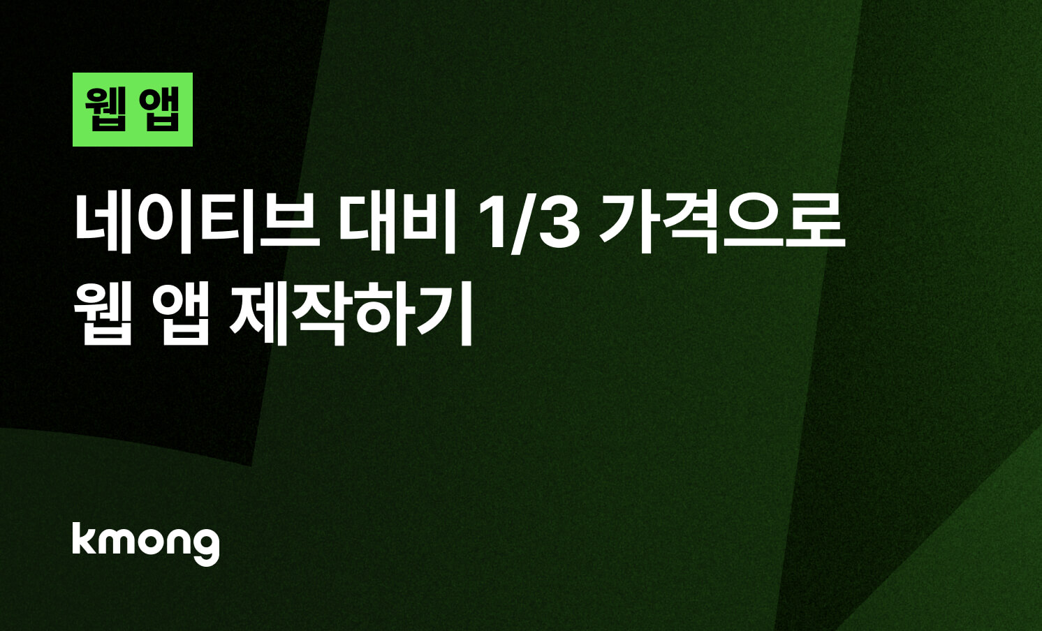웹 앱, 네이티브 대비 1/3 가격으로 제작하기
