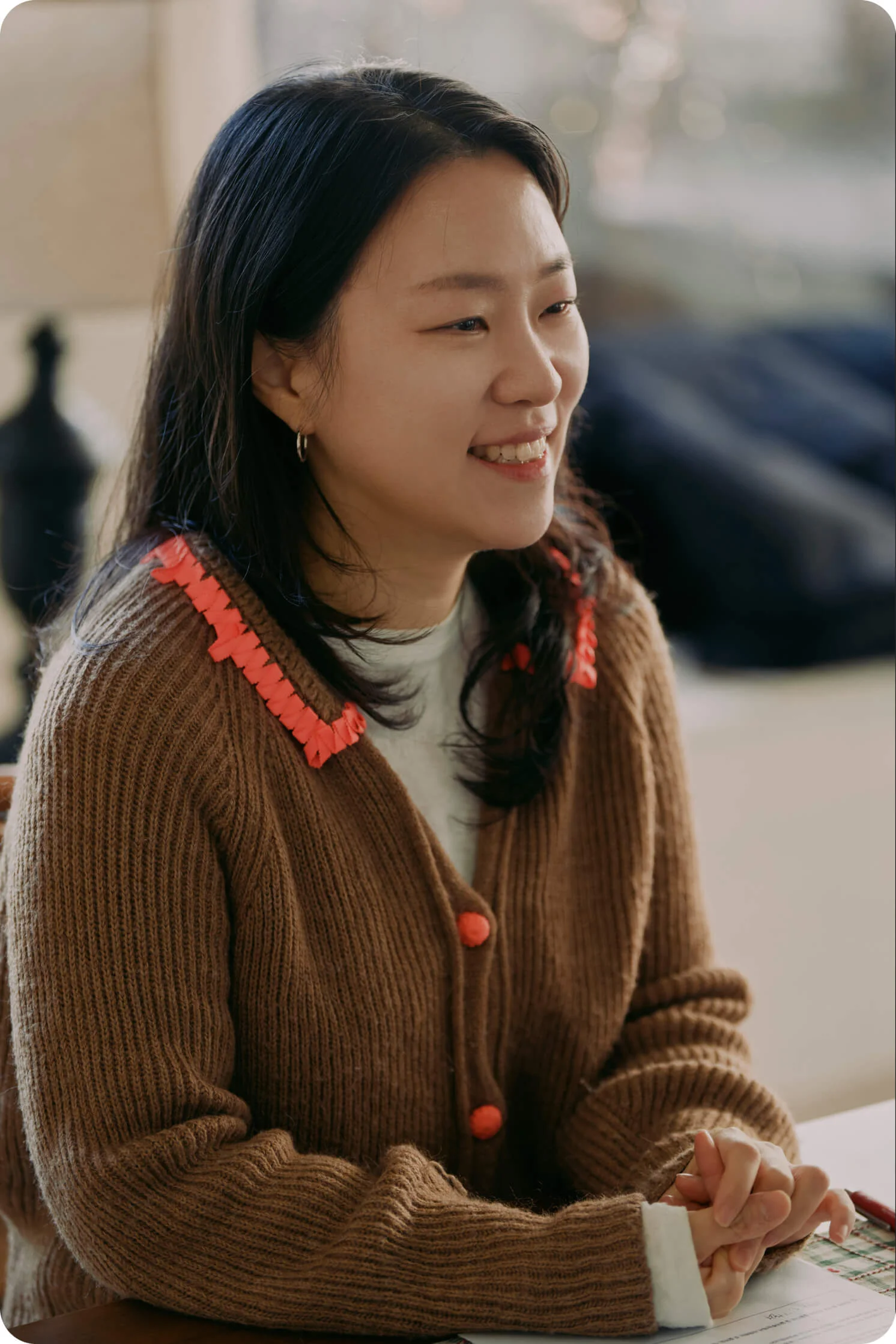 유보라 대표가 인터뷰를 하고 있다.