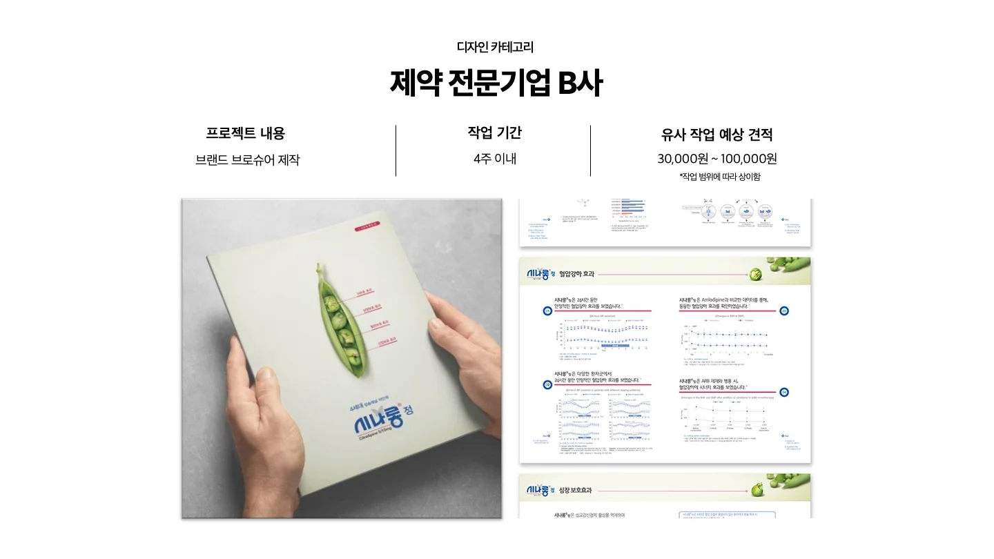 전문가 대표 포트폴리오 - 디자인 카테고리 - 제약 전문기업 b사