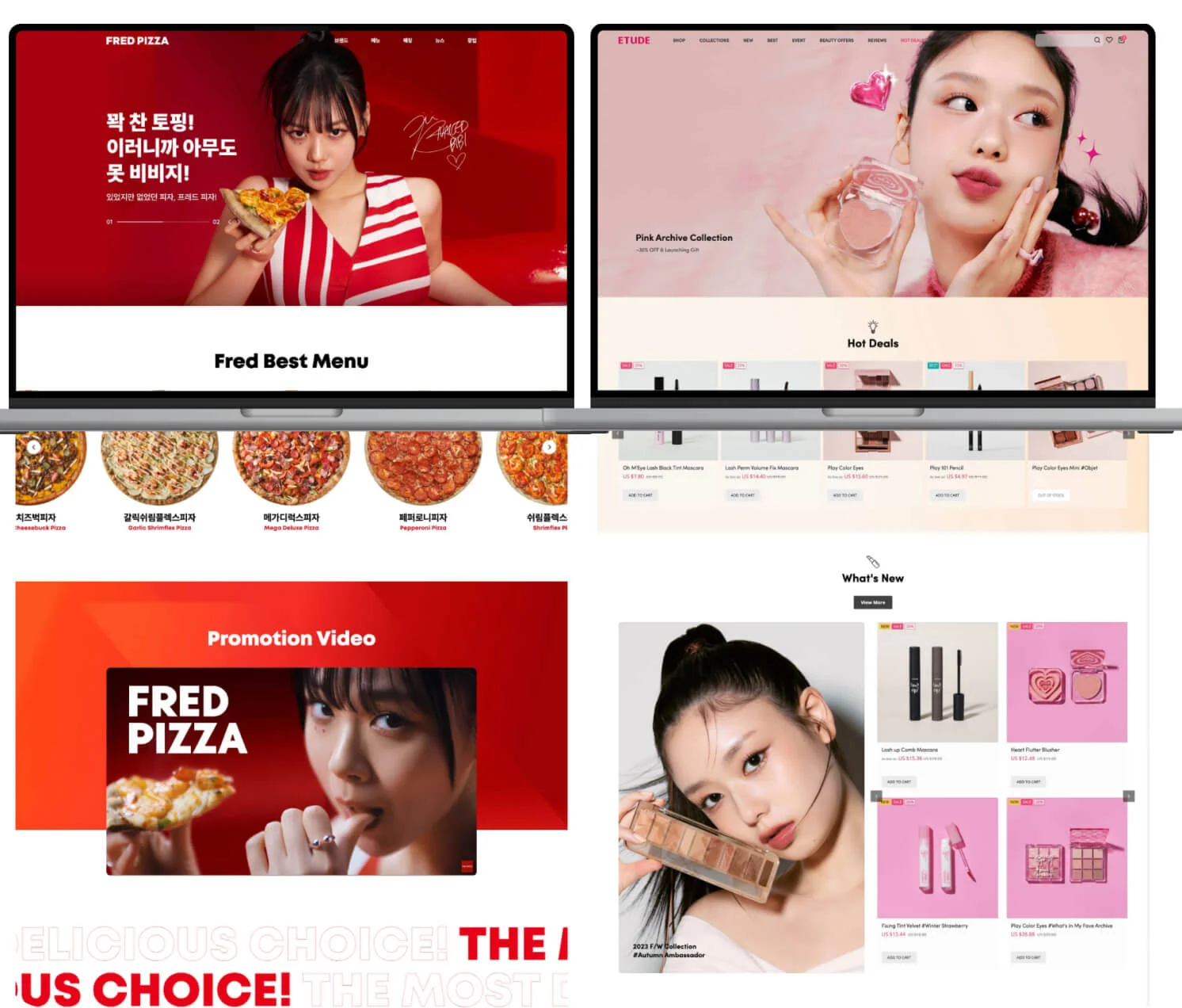 프레드 피자, 에뛰드 글로벌 웹사이트