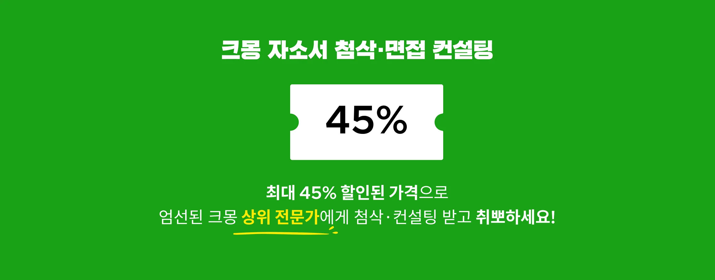 크몽 취업 준비 할인가