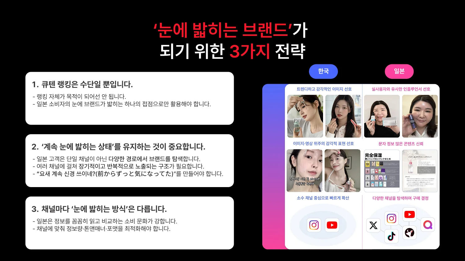 한국 뷰티 브랜드가 일본 소비자의 눈에 밟히는 브랜드 되기 위한 3가지 전략