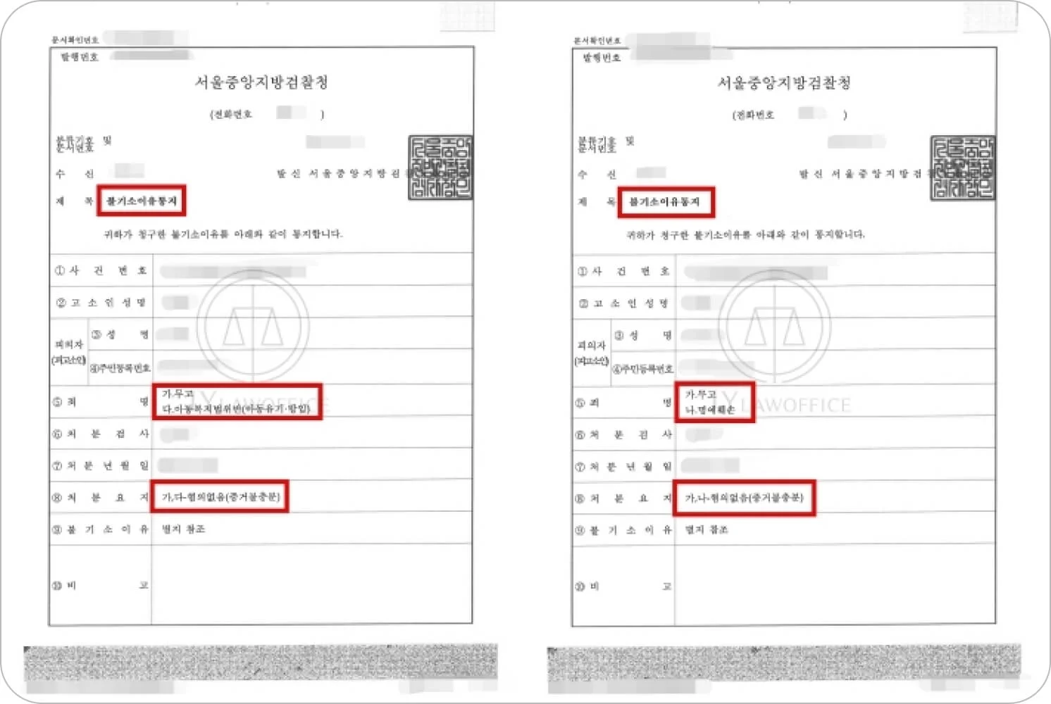 무고죄 혐의없음 불기소 처분 사례 이미지