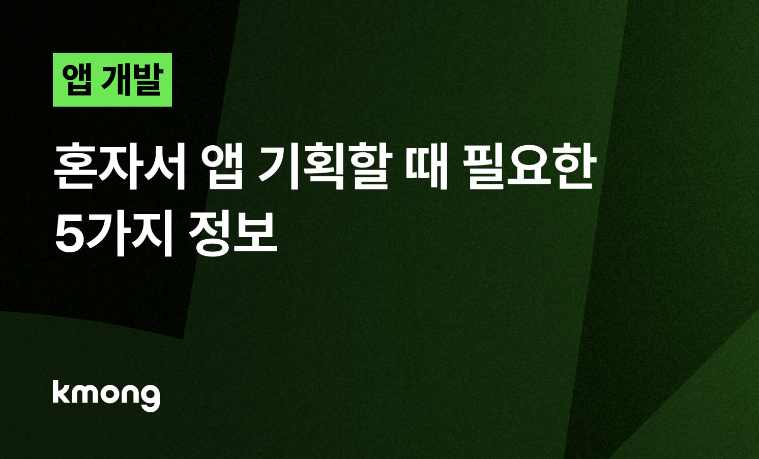 혼자서 앱 기획할 때 필요한 5가지 정보