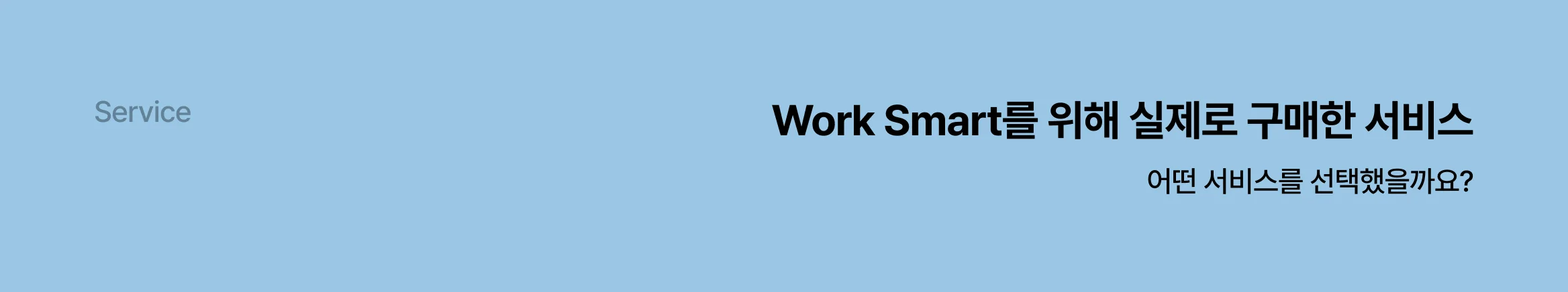 <Work Smart>에서 실제로 구매한 서비스