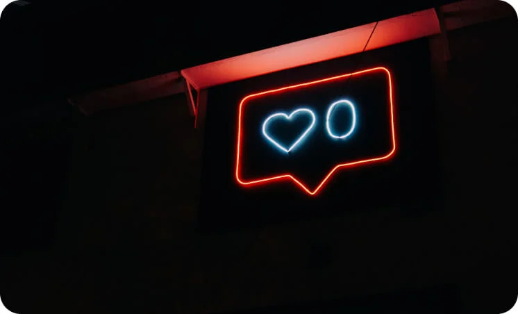 인스타그램 좋아요 네온사인 이미지