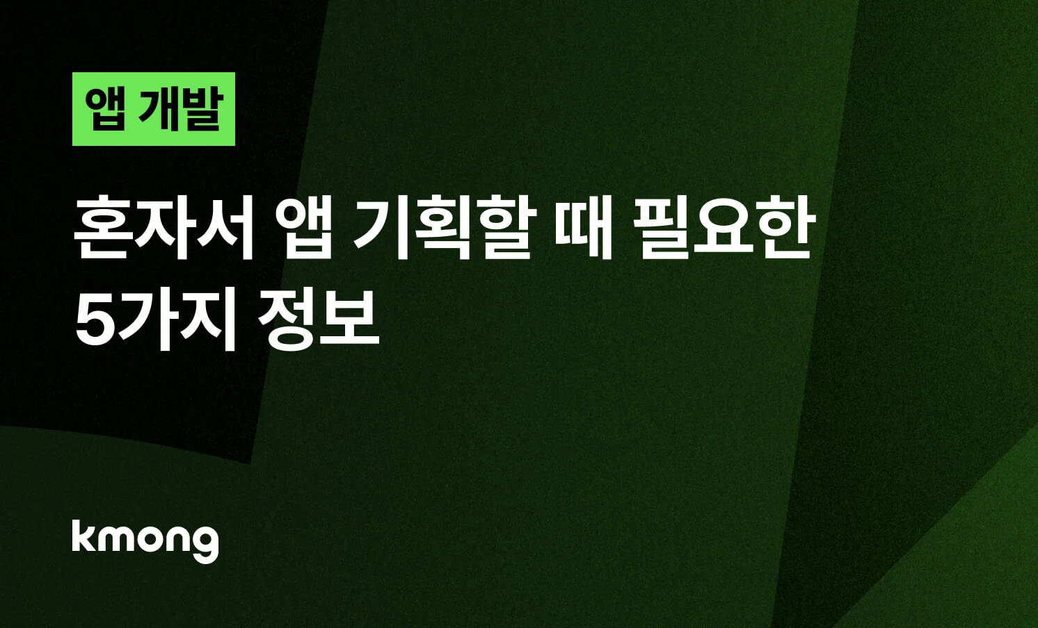 <혼자서 앱 기획할 때 필요한 5가지 정보> 콘텐츠의 썸네일