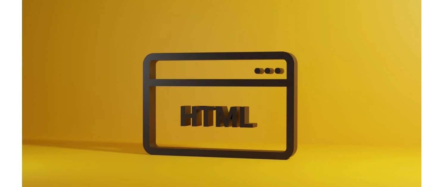 HTML이라고 작성된 가상의 컨셉 이미지