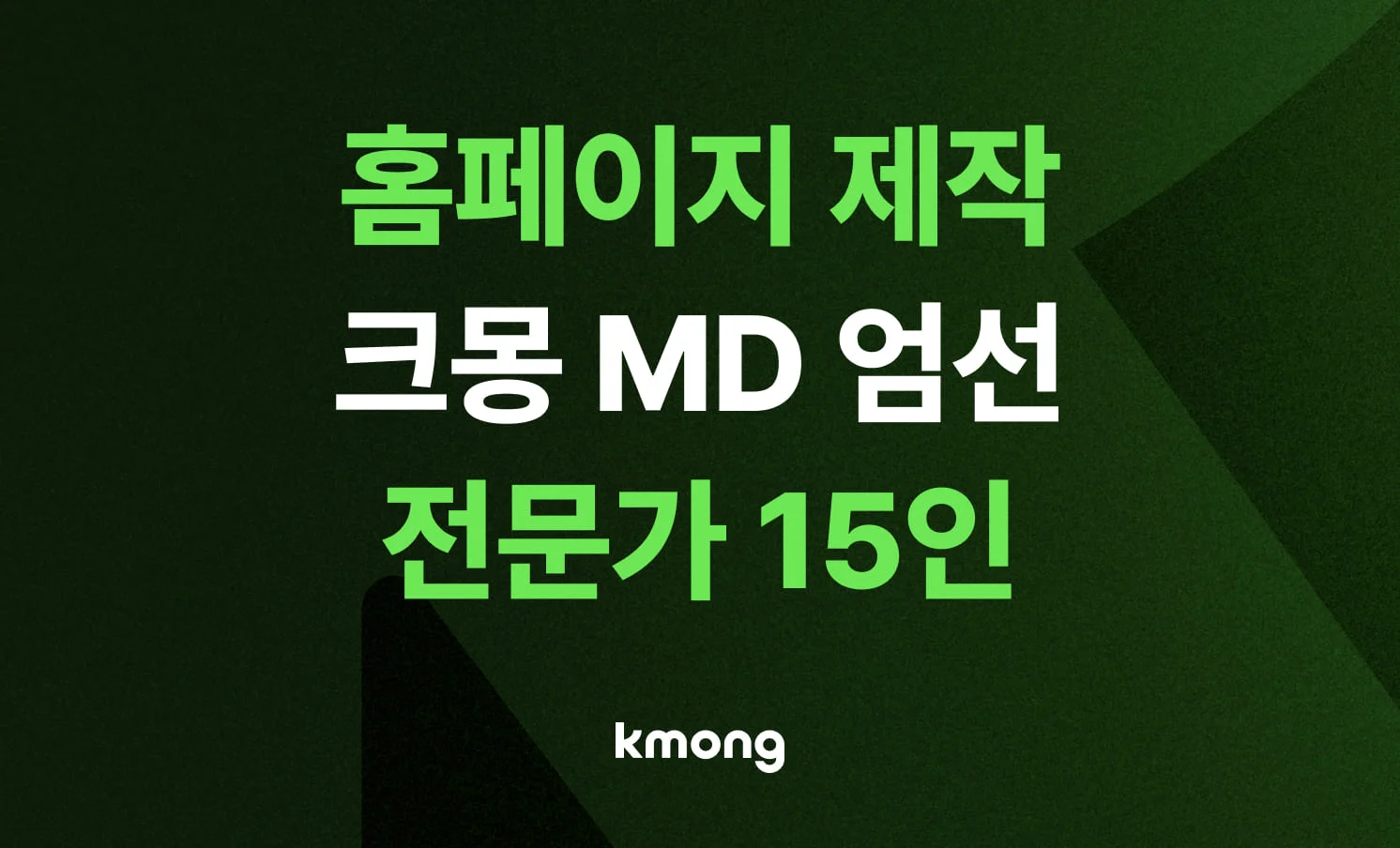 홈페이지 제작 크몽 MD 엄선 전문가 15인 리스트를 보여주는 대표 썸네일 이미지