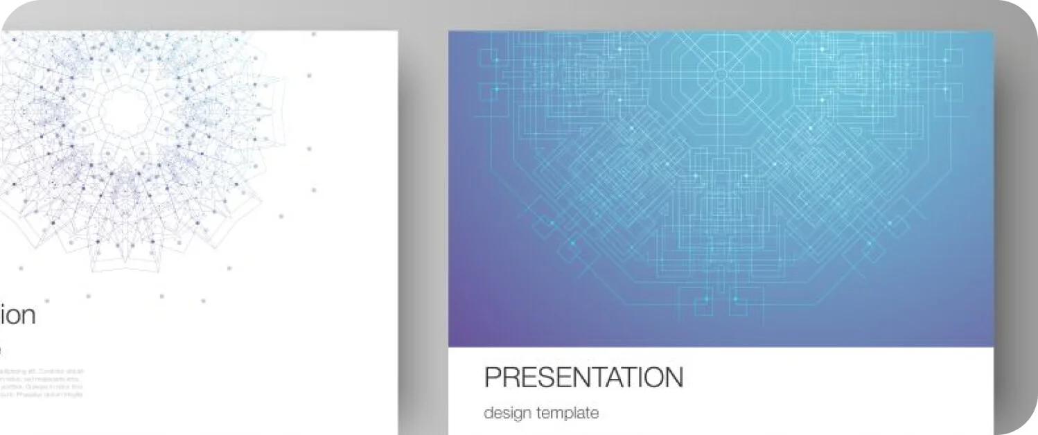 푸른색으로 디자인된 PPT 메인 디자인 이미지