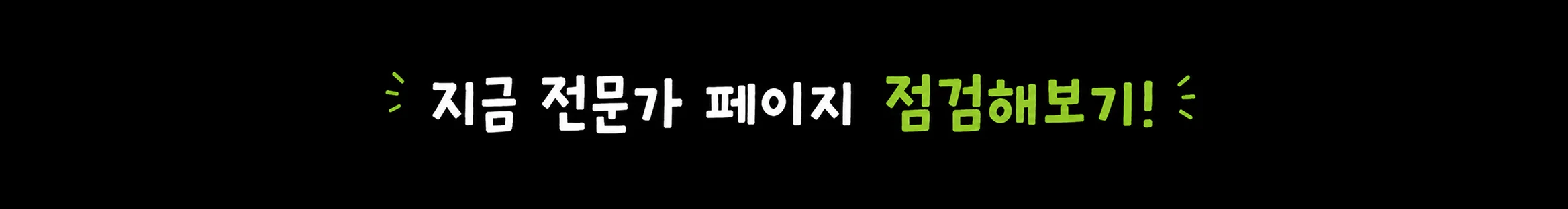지금 전문가 페이지 점검해보기 타이틀