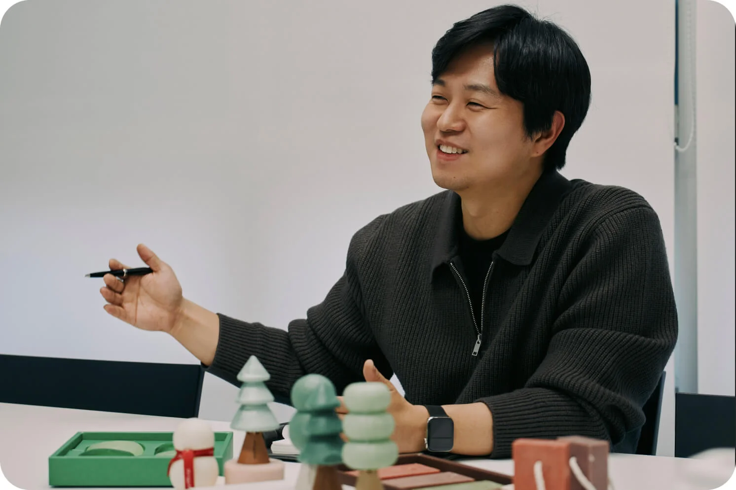 동구밭 박상재 대표가 인터뷰를 하고 있다.