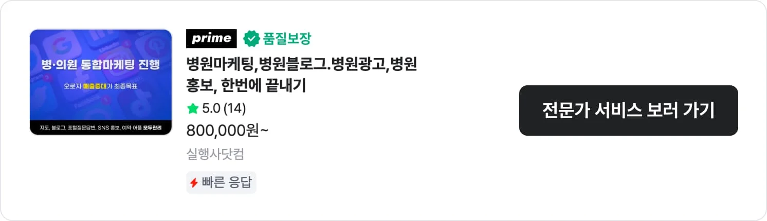 피부과 성형외과 타겟 마케팅 및 의학 전문 콘텐츠 기획 실행사닷컴 크몽 서비스