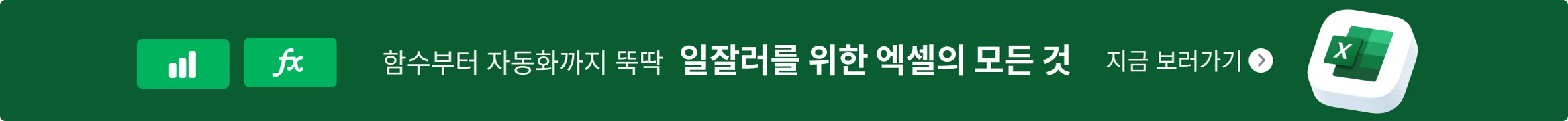 함수부터 자동화까지 뚝딱, 일잘러를 위한 엑셀의 모든 것
