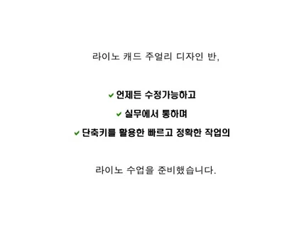 초보자도 쉽게 배울 수 있는 라이노 주얼리디자인 과외