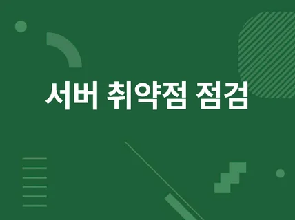 웹 취약점 점검 진단, 서버 보안 점검