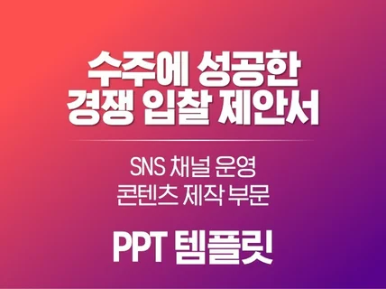 수주한 경쟁 입찰 제안서 - 디지털 마케팅 분야 PPT