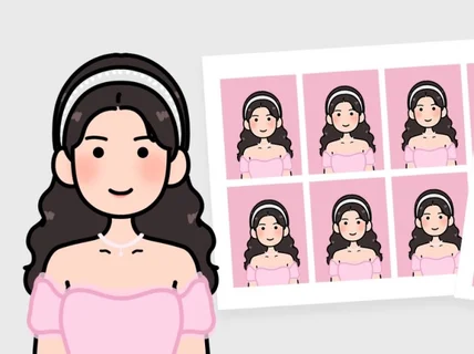 증명사진 일러스트로 귀여움 장착 개인용/상업용 제작