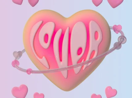 키치하고 트랜디한 3d 로고 타이포 앨범아트 제작 