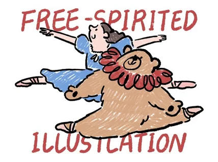 자유로운 느낌의 일러스트와 깔끔한 라인 드로잉