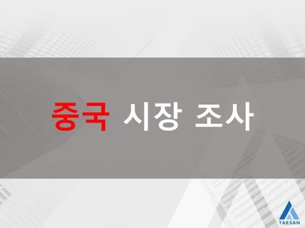 중국 현지 시장 조사