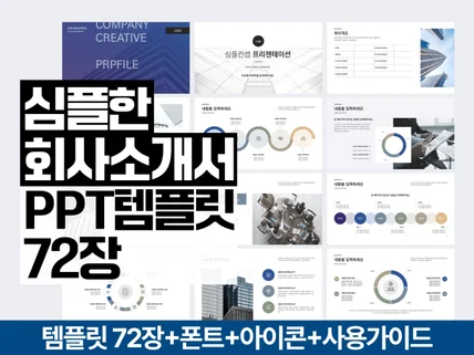 72장ㅣ심플회사소개서,브랜드소개서 PPT템플릿