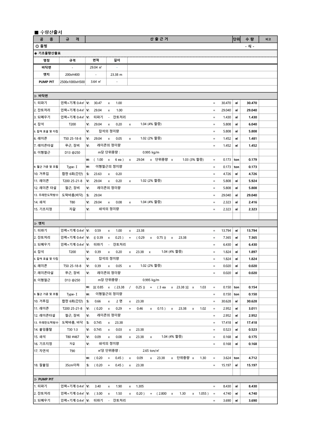 조경설계 내역서 작성/수정 - 크몽