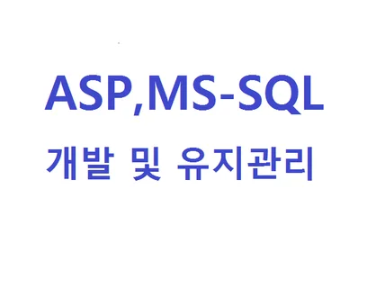 ASP,MS-SQL 사이트 유지관리 및 오류 수정