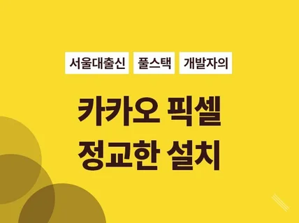 카카오 픽셀 설치, 서울대 출신 개발자가 완벽하게