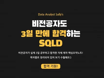 3일 만에 합격하는 SQLD 꿀 요약 정리노트