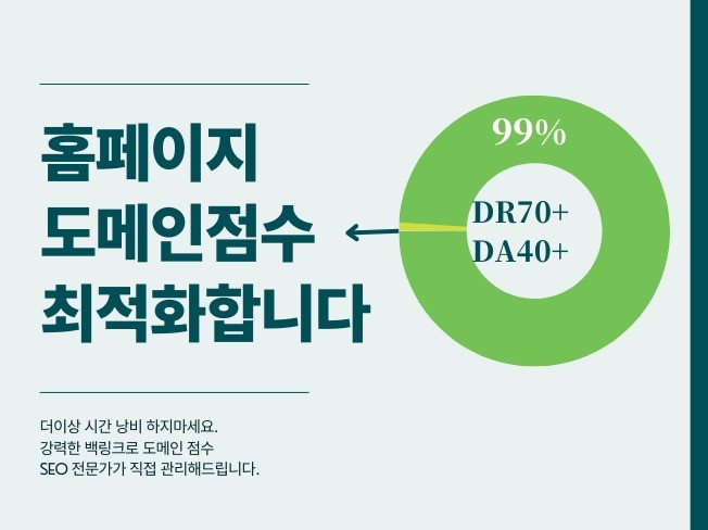 백링크 SEO 최적화 도메인 점수 DR70 만들기