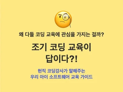 조기 코딩 교육이 답이다 우리아이 SW교육가이드