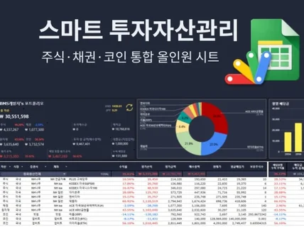 스마트 투자자산관리 국내/미국 주식+코인통합 구글시트