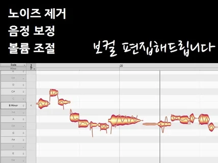 보컬편집  튠+볼륨조정+노이즈제거  해 드립니다.