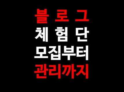 블로그 체험단 모집 및 키워드 세팅/관리