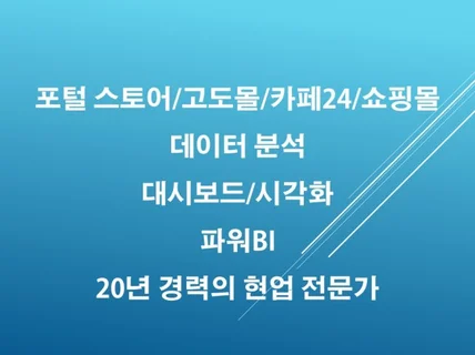 스토어 데일리 대시보드 구축 파워BI 컨설팅 드립니다.