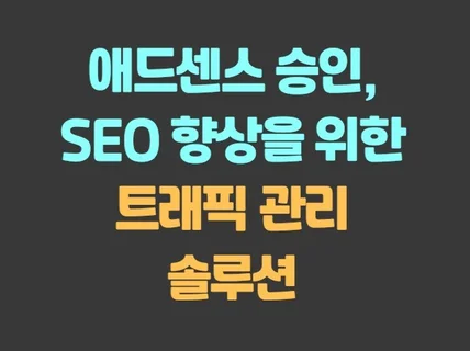 애드센스 승인, SEO 향상을 위한 트래픽 관리 솔루션