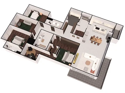 아이소메트릭 분양자료 CG 평면도 인테리어 스케치업