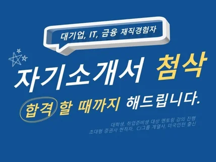 금융 IT, 대기업 SI 현직자 자기소개서 취업컨설팅