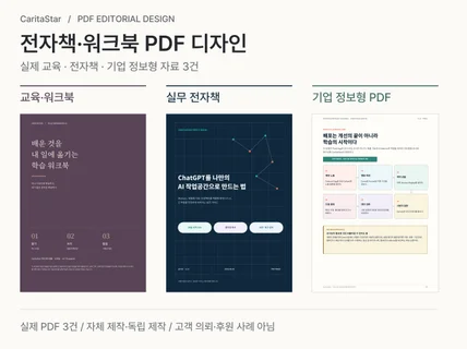 복잡한 원고를 읽기 쉬운 PDF 전자책으로 완성합니다