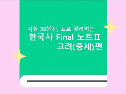 시험 30분 전, 한국사 Final 노트2- 고려편