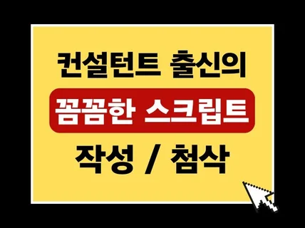 컨설턴트 출신의 꼼꼼한 스크립트 작성 / 첨삭