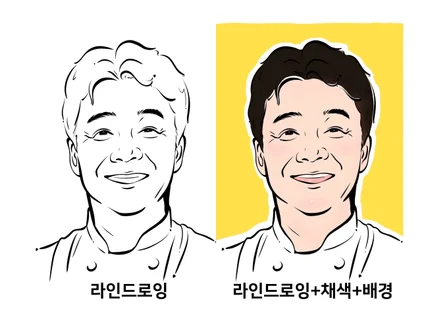 촌스럽지 않은 초상화 캐리커쳐 라인드로잉 전문가