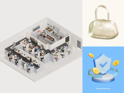 브랜드 맞춤 3D 아이콘과 아이소메트릭을 제작합니다.
