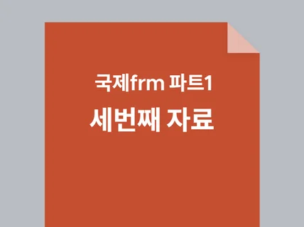 국제FRM 파트1 Foundation of Risk M