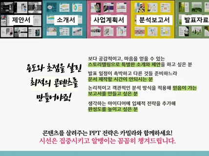 PPT 기반의 최적의 맞춤 제안문서를 제작해 드립니다.