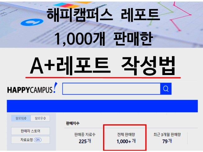 해피캠퍼스 1,000개 판매한 A플러스 레포트 작성법 드립니다.