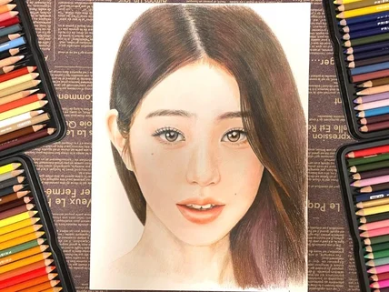 고퀄리티 연필인물화 그려 드립니다.