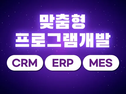 ERP, CRM, MES 맞춤형 프로그램 개발